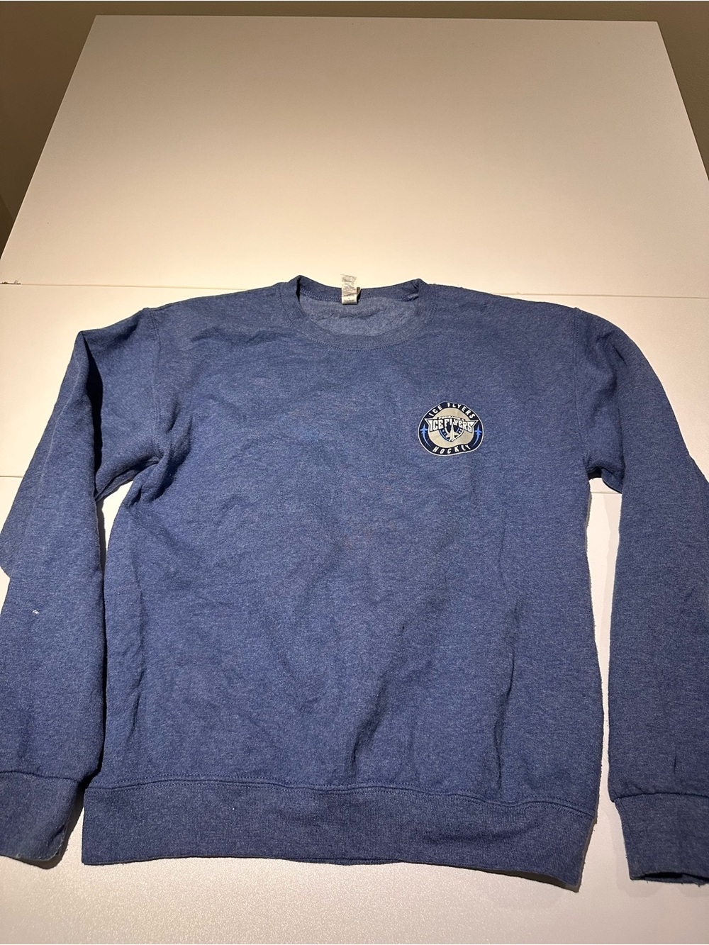 Jerzees Blue Men's Crewneck Sweatshirt with Chest Logo